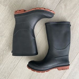 Kids Black Rain Boots Snow Boots Wellies - 13